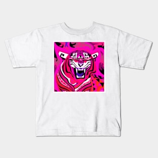 the magnificent bright tiger in flames of new year in lunar art in china Kids T-Shirt